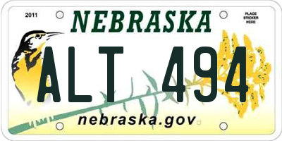 NE license plate ALT494