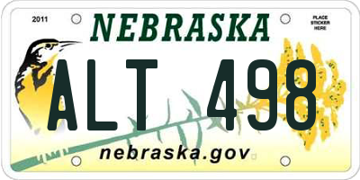 NE license plate ALT498