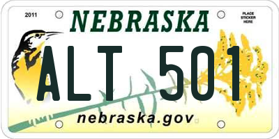 NE license plate ALT501