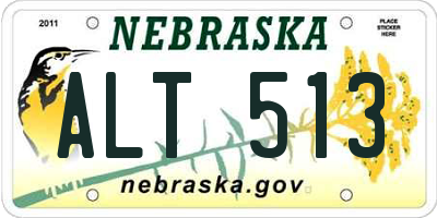 NE license plate ALT513