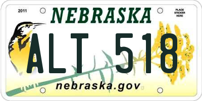 NE license plate ALT518