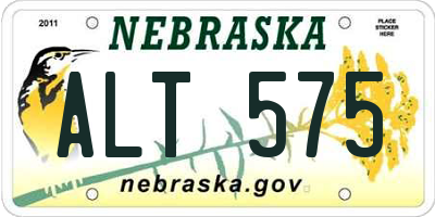 NE license plate ALT575