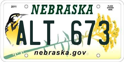 NE license plate ALT673