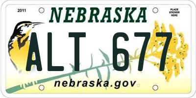 NE license plate ALT677