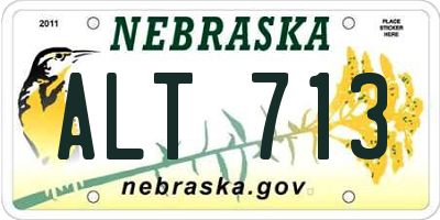 NE license plate ALT713