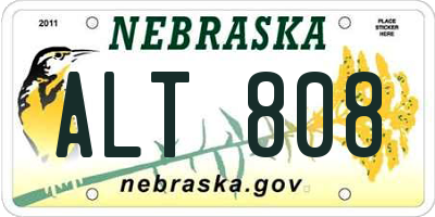 NE license plate ALT808
