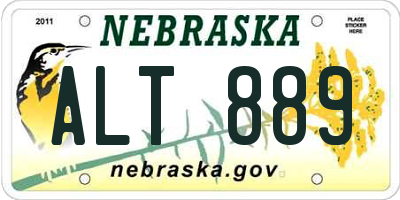 NE license plate ALT889