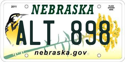 NE license plate ALT898