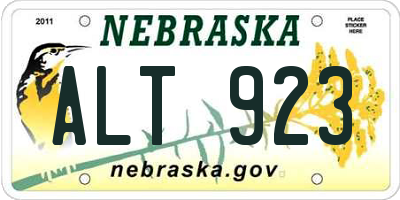 NE license plate ALT923