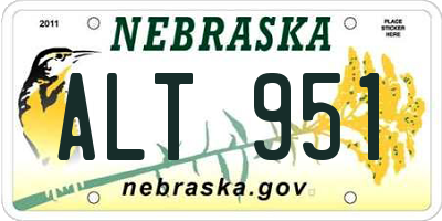 NE license plate ALT951
