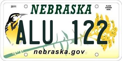 NE license plate ALU122