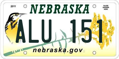 NE license plate ALU151