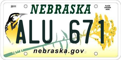 NE license plate ALU671