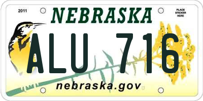 NE license plate ALU716