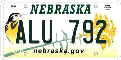 NE license plate ALU792
