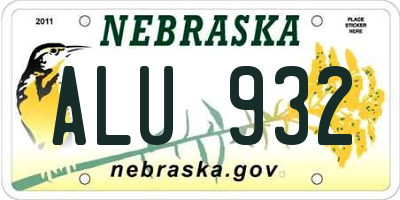 NE license plate ALU932