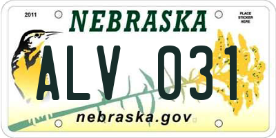 NE license plate ALV031