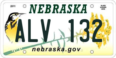 NE license plate ALV132