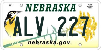 NE license plate ALV227