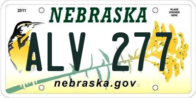 NE license plate ALV277