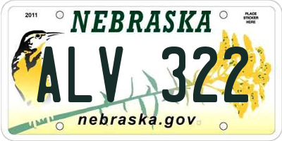 NE license plate ALV322