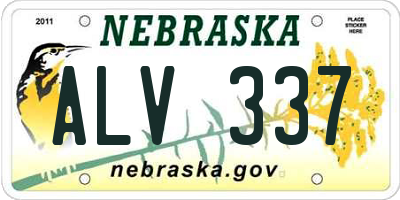 NE license plate ALV337