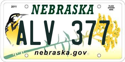 NE license plate ALV377
