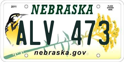 NE license plate ALV473
