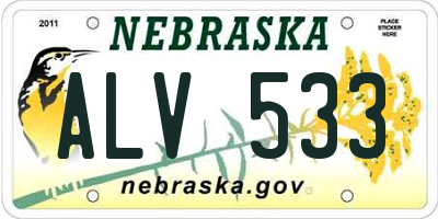 NE license plate ALV533