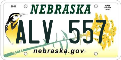 NE license plate ALV557