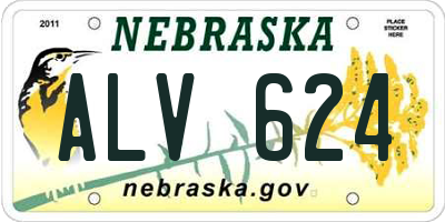 NE license plate ALV624