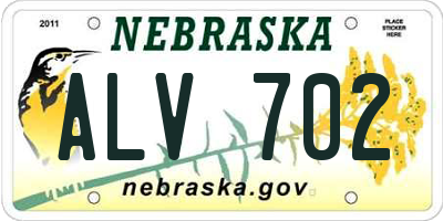 NE license plate ALV702