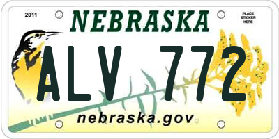 NE license plate ALV772