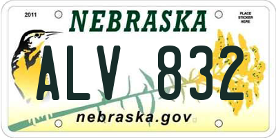 NE license plate ALV832