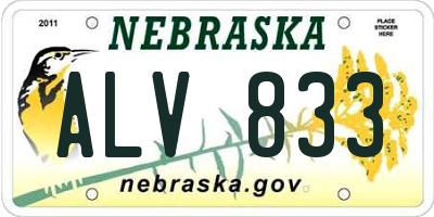 NE license plate ALV833