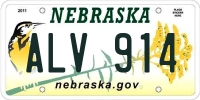 NE license plate ALV914