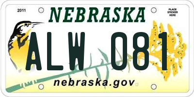 NE license plate ALW081