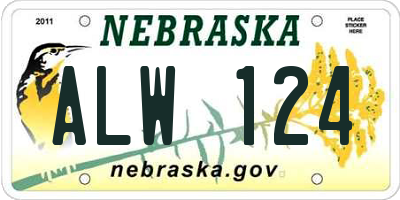 NE license plate ALW124
