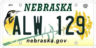 NE license plate ALW129