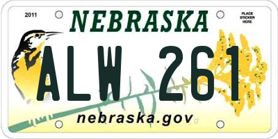 NE license plate ALW261