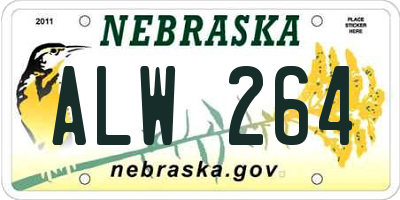 NE license plate ALW264