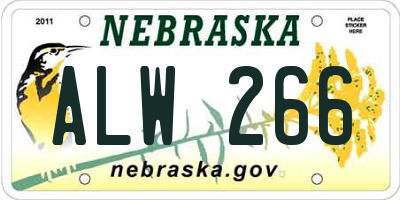 NE license plate ALW266
