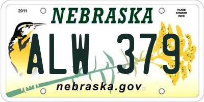 NE license plate ALW379