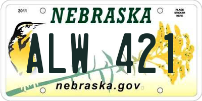 NE license plate ALW421