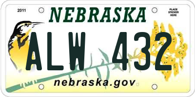 NE license plate ALW432