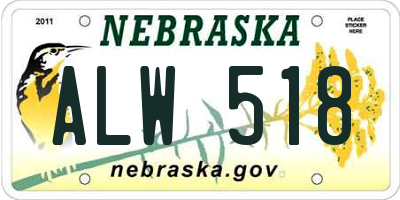 NE license plate ALW518