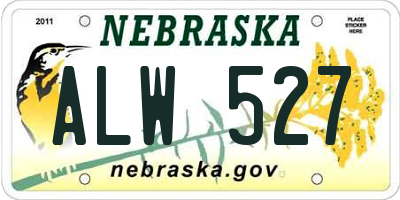 NE license plate ALW527