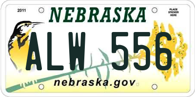 NE license plate ALW556