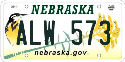 NE license plate ALW573