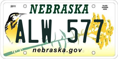 NE license plate ALW577